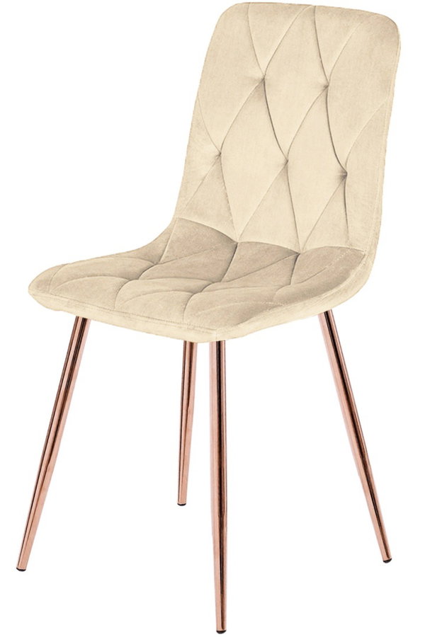 Krzeso tapicerowane BORGO VELVET BEIGE ROSE GOLD